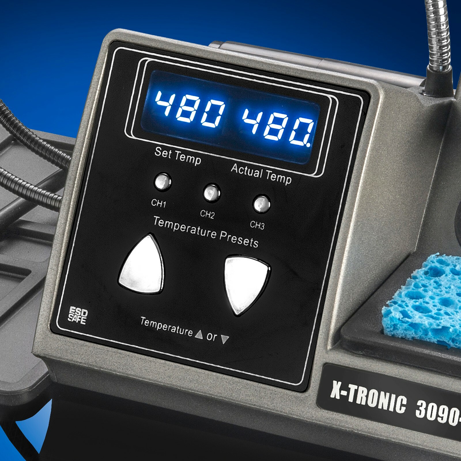 X-Tronic 3090-PRO-X 75 Watt Dual LED Soldering Iron Station Kit Plus Accessories