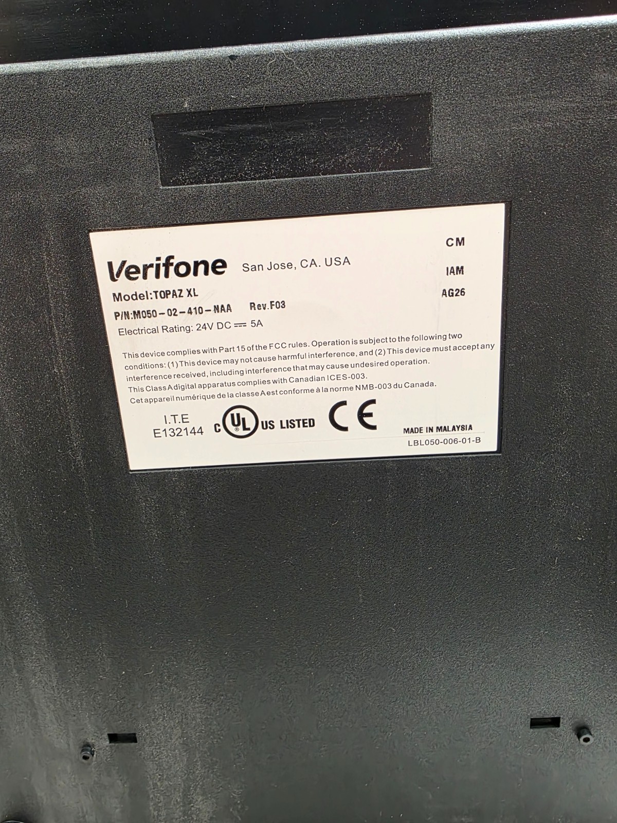 VERIFONE TOPAZ M050-02-410-NAA-XL VERIFONE TOPAZ XL TOUCH SCREEN
