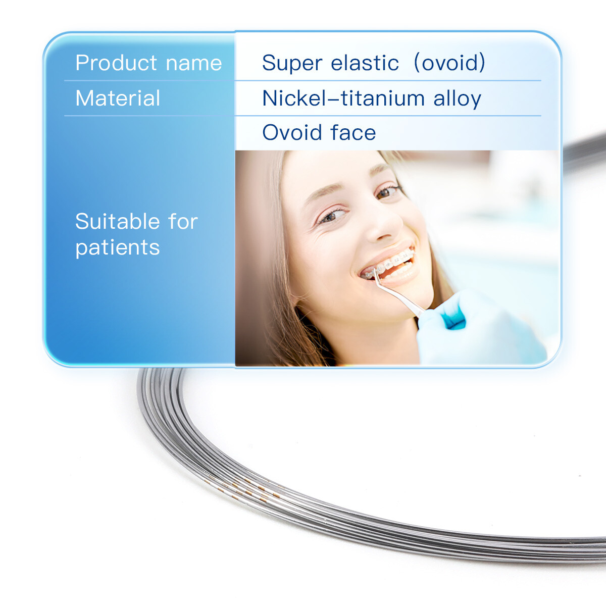 AZDENT Dental Orthodontic Steel/Super Elastic Niti Arch Wires Ovoid/Nature Round