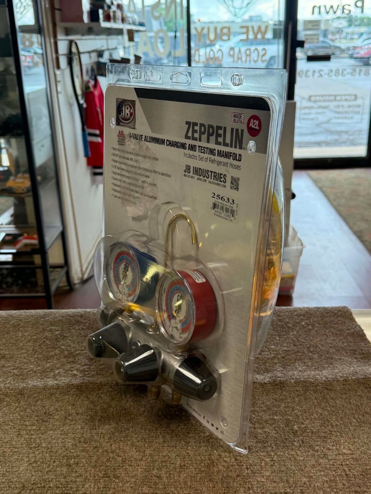 Jb Industries Zeppelin 25633 4-Valve Aluminum Charging & Testing Manifold Gauge
