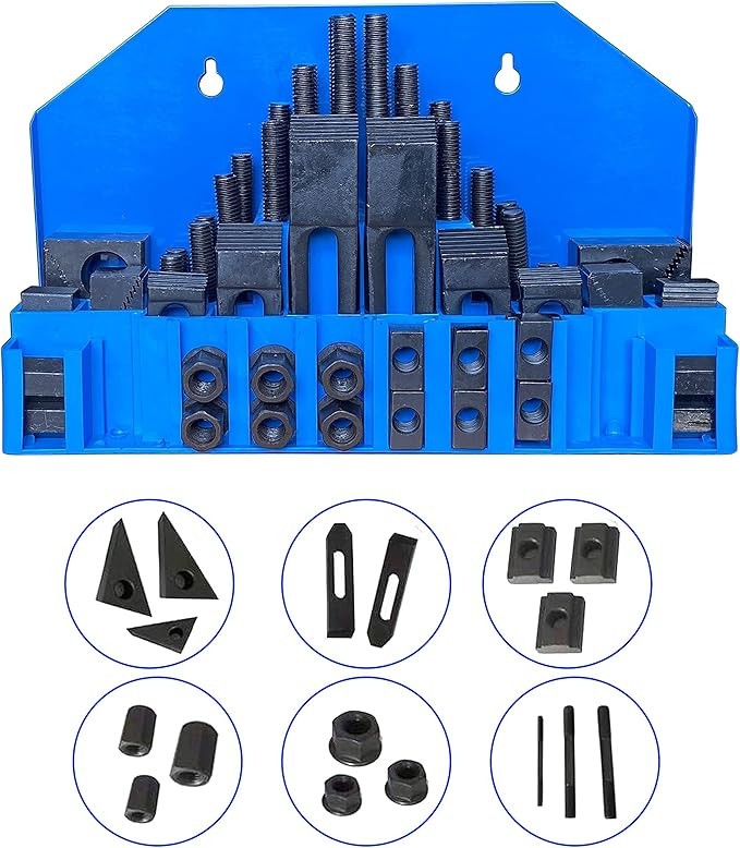 Hold Down Clamp Clamping Set Kit Bridgeport Mill (5/8″ Slot 1/2″ Stud)