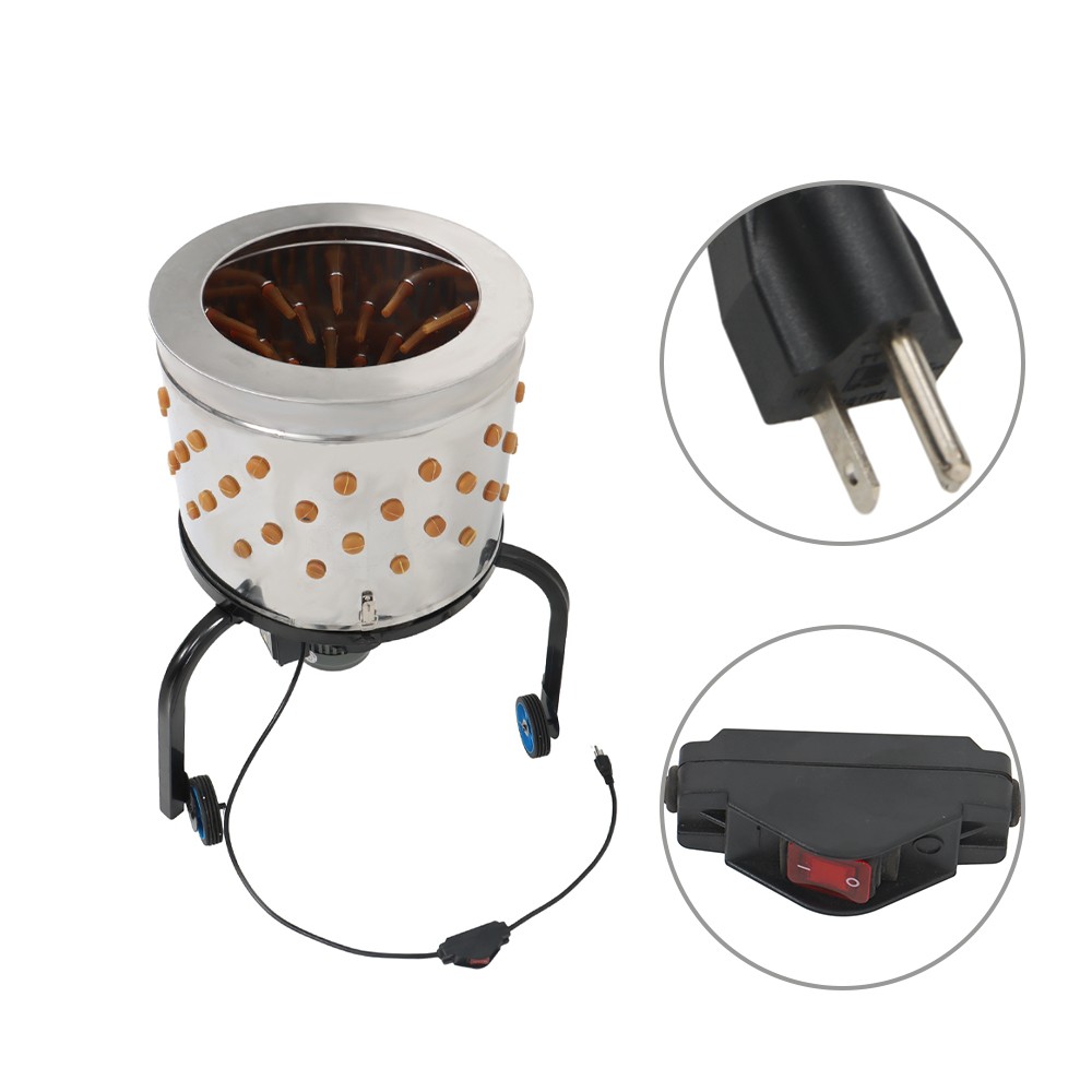 120V 280RPM Motor Feather Plucker Stainless Steel Drum Chicken Plucker Machine