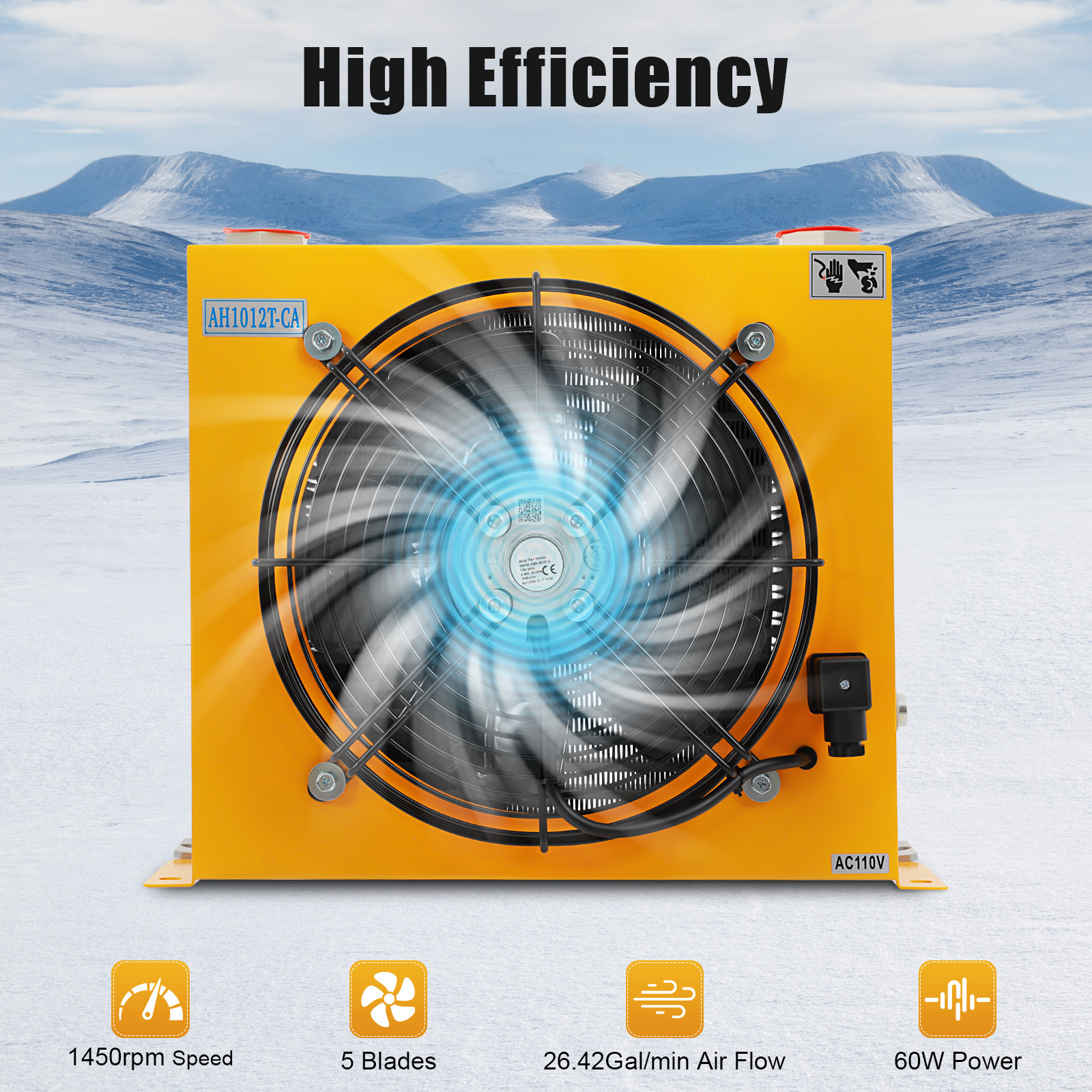 1450rpm 26.42Gal/min Flow Rate 100l/min 110v Hydraulic Oil Cooler