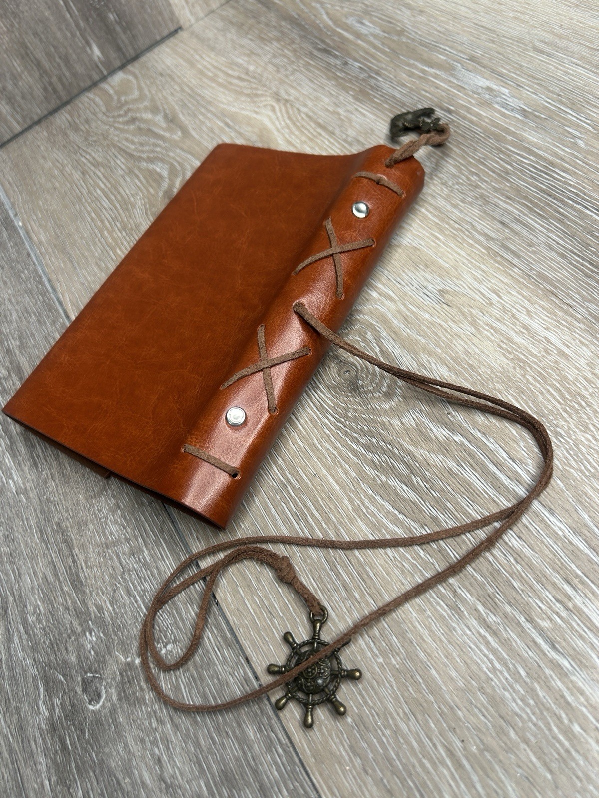 Nautical Vintage Leather Journal Refillable Notebook Compass Anchor Travel Diary