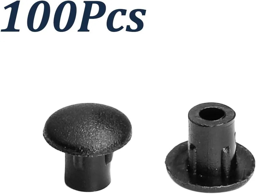 100Pcs Black 5mm/0.2 inch Shelf Peg Hole Plugs for Kitchen Cabinet Furn
