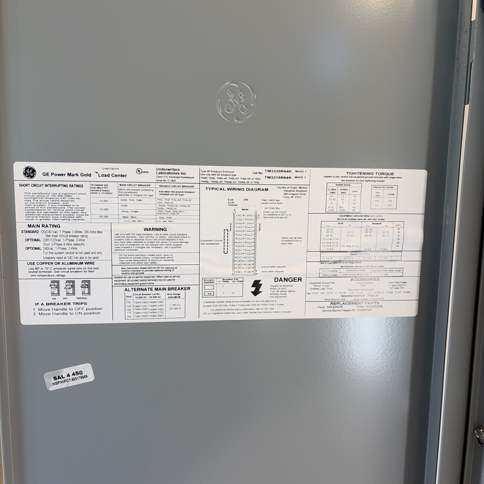 GE 150 Amp Main Breaker Outdoor Load Center TM3215R64K Value Pack W/ 4 Breakers