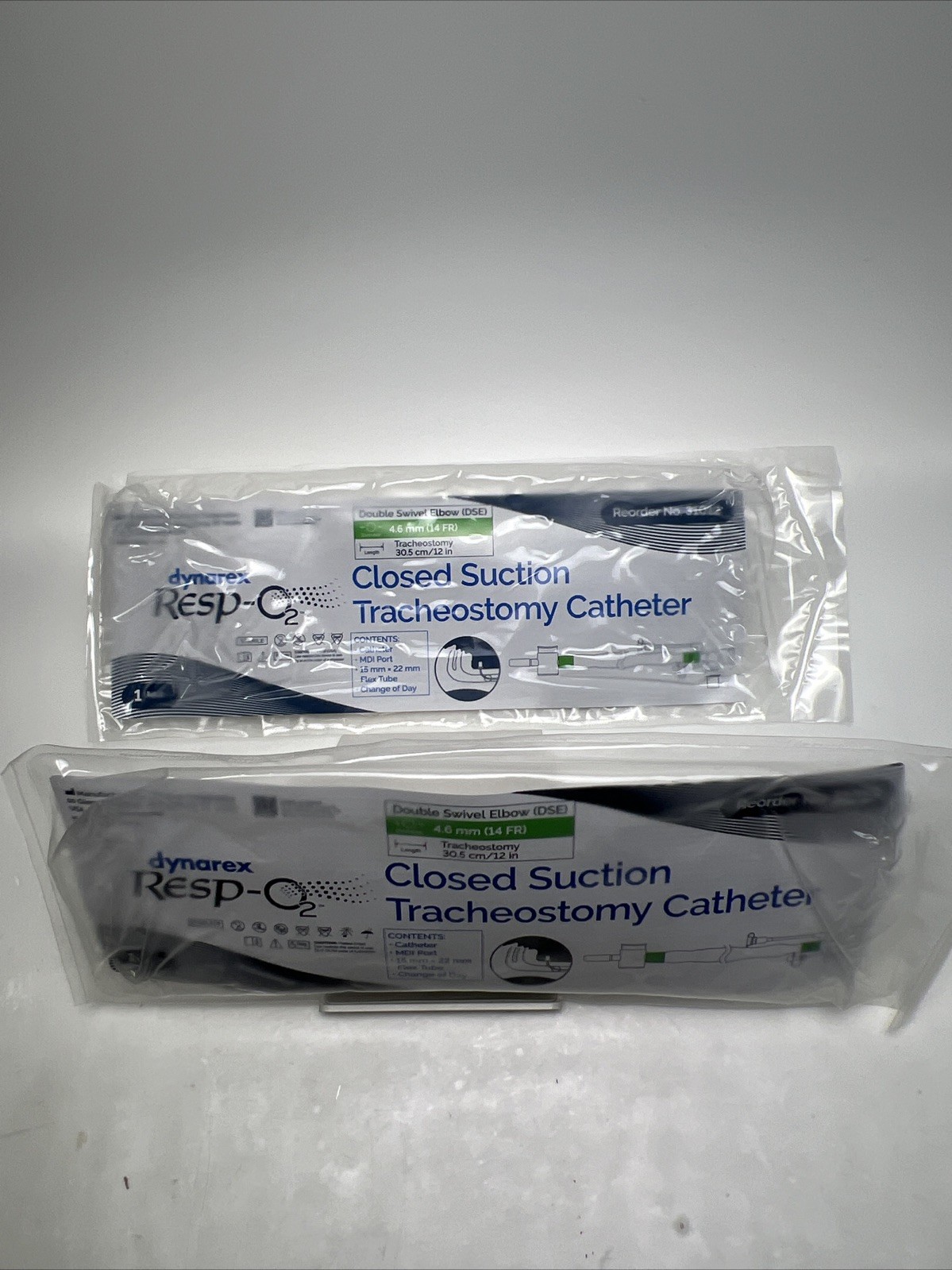 2 Pack Dynarex Resp-02 Closed Suction Tracheostomy Catheter 14 FR No.31012