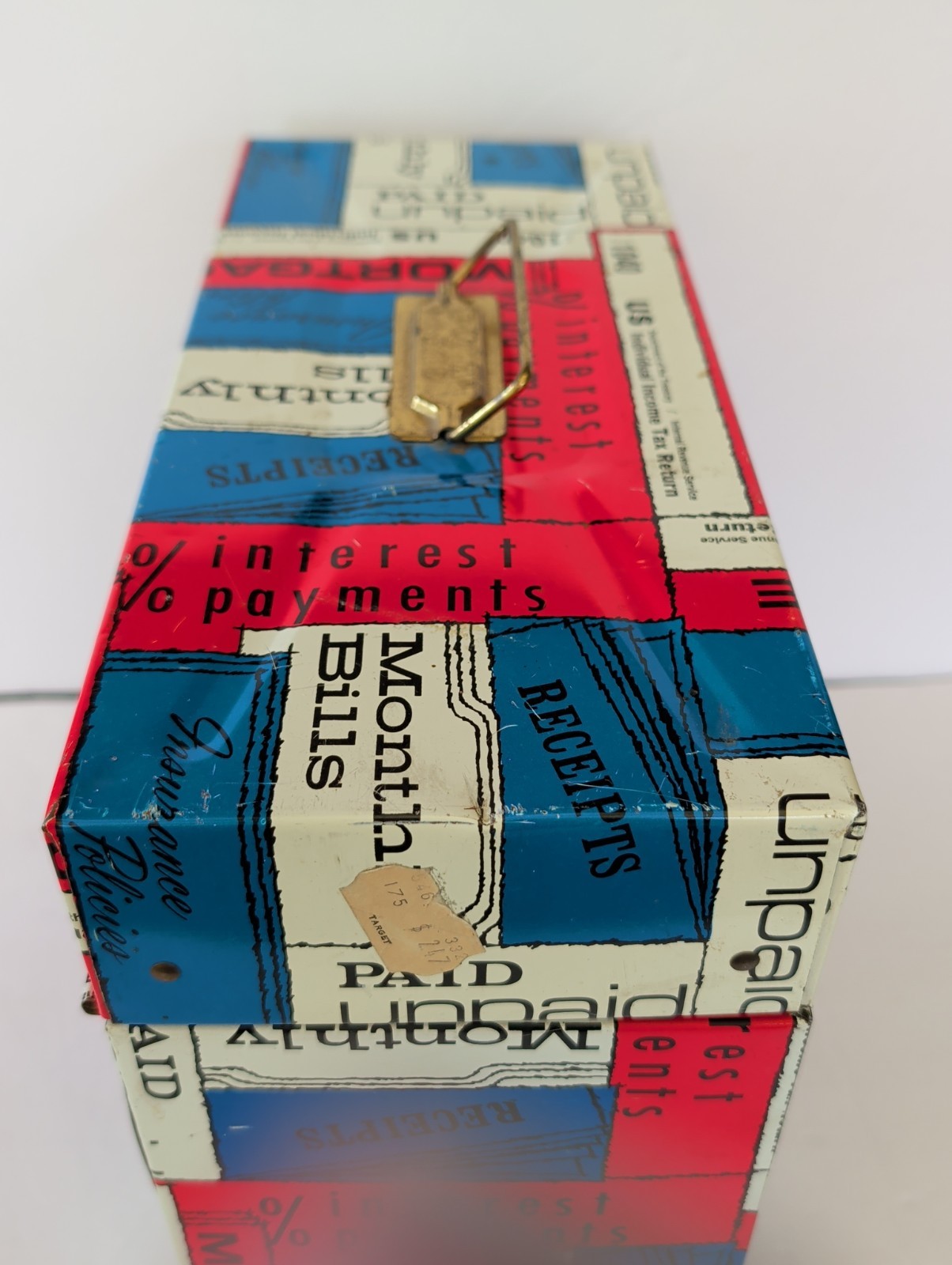 Vintage Porta File Personal Vertical File Box 1970s Red White Blue Ballonoff