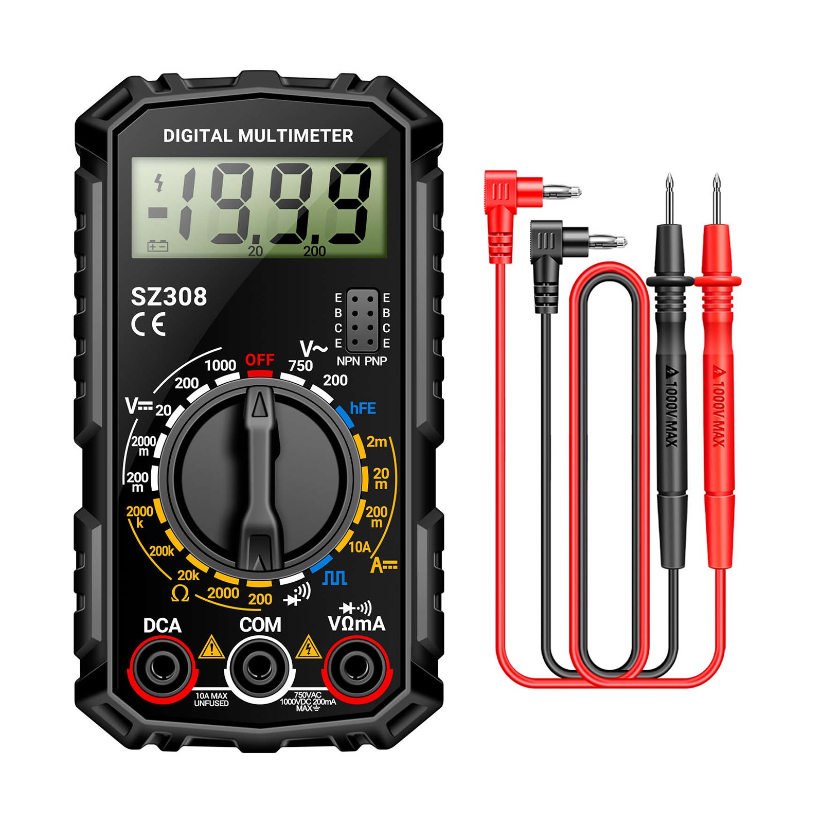 Multimeter Voltmeter Ohmmeter for AC DC Voltage Current Resistance Diagnostics