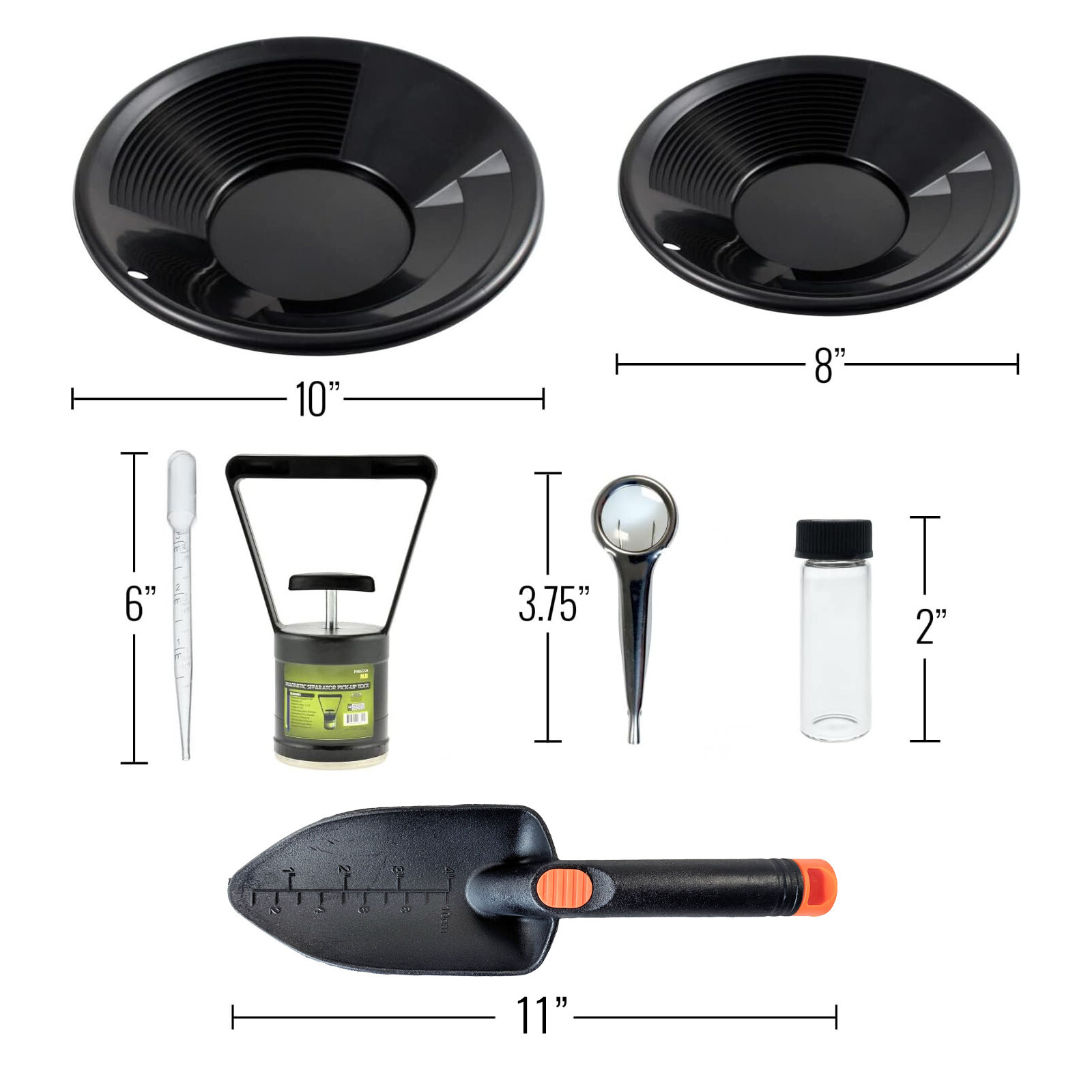 ASR Outdoor Gold Panning Kit Gold Rush Prospecting Tools Accessories 10pc