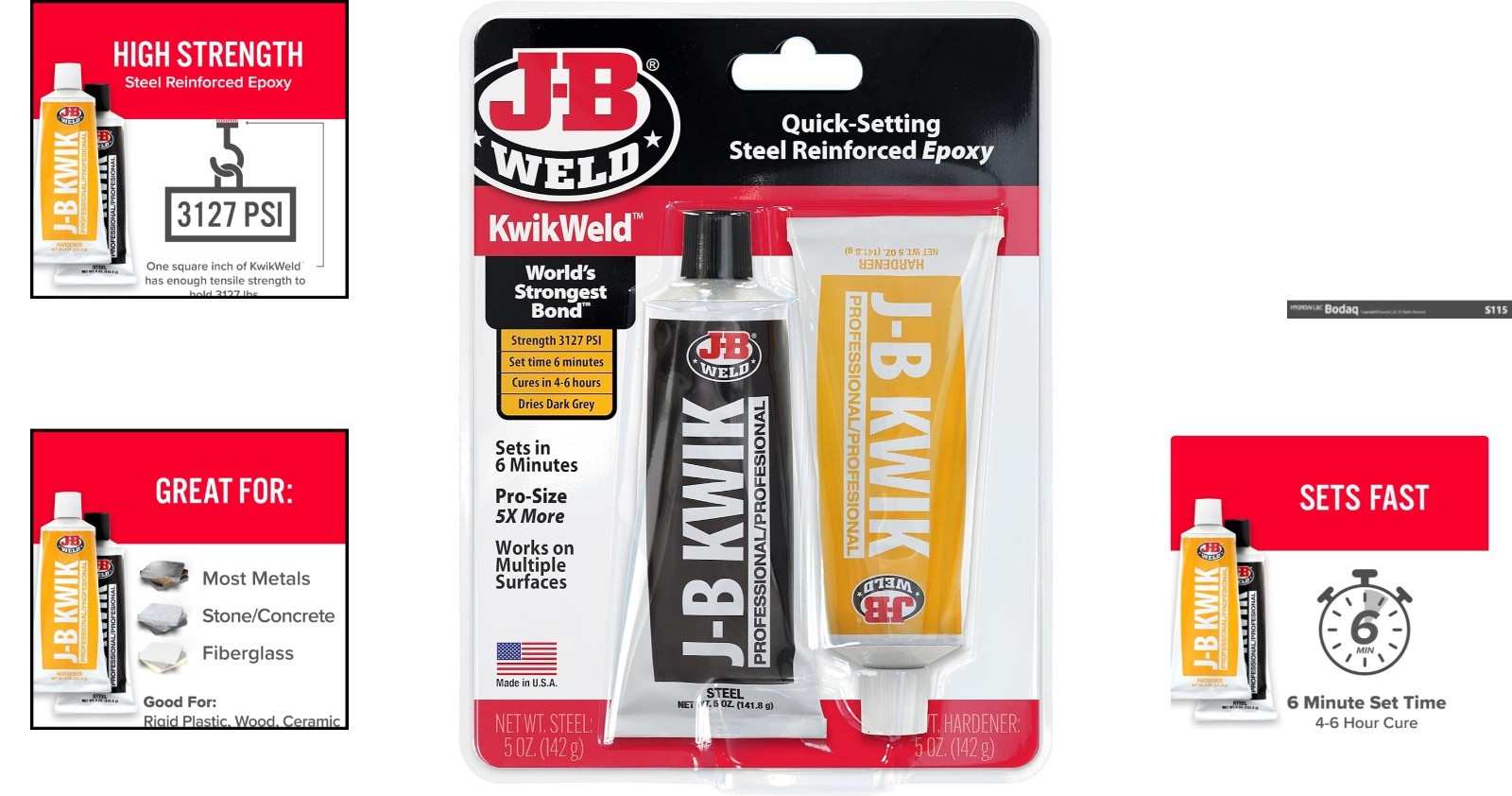 10 oz. KwikWeld Steel Epoxy – Fast Drying, Waterproof Adhesive for All Surfaces