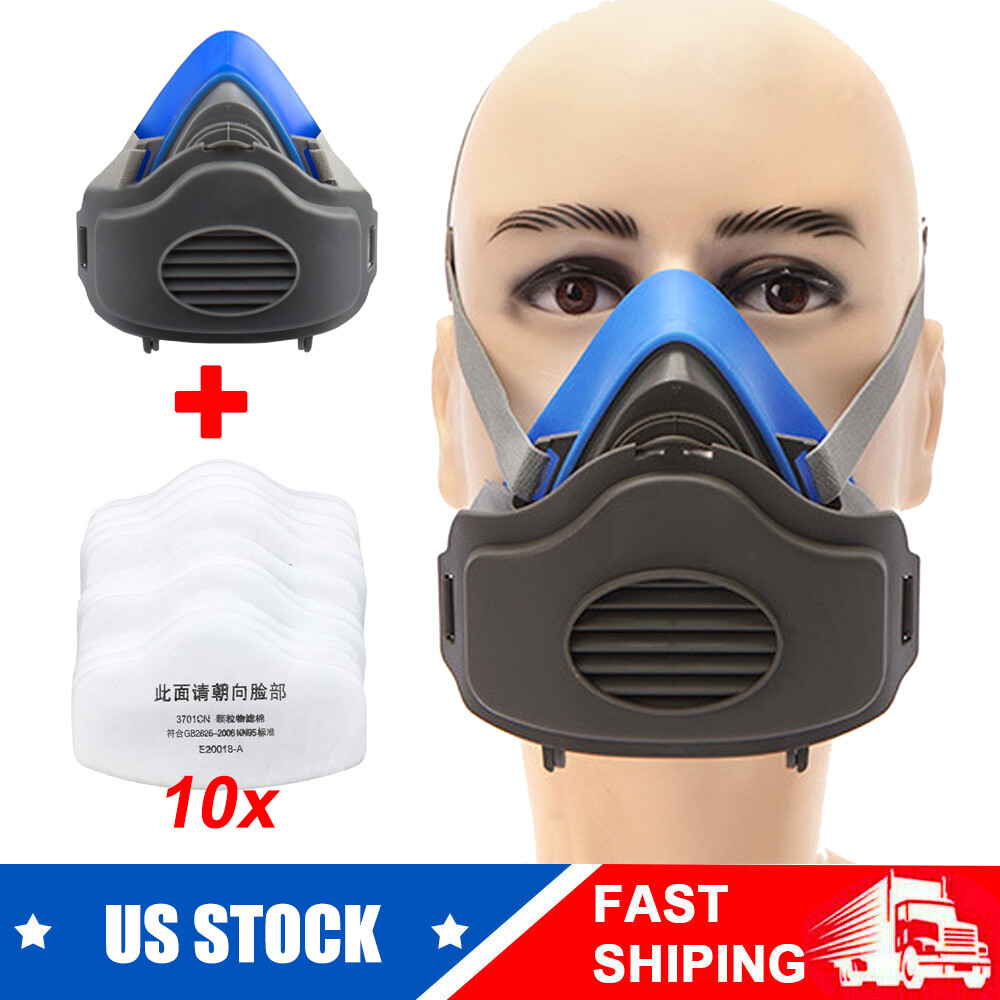 Safety Gas Mask Respirator Half Face Protect Painting Spray Facepiece w/Filters