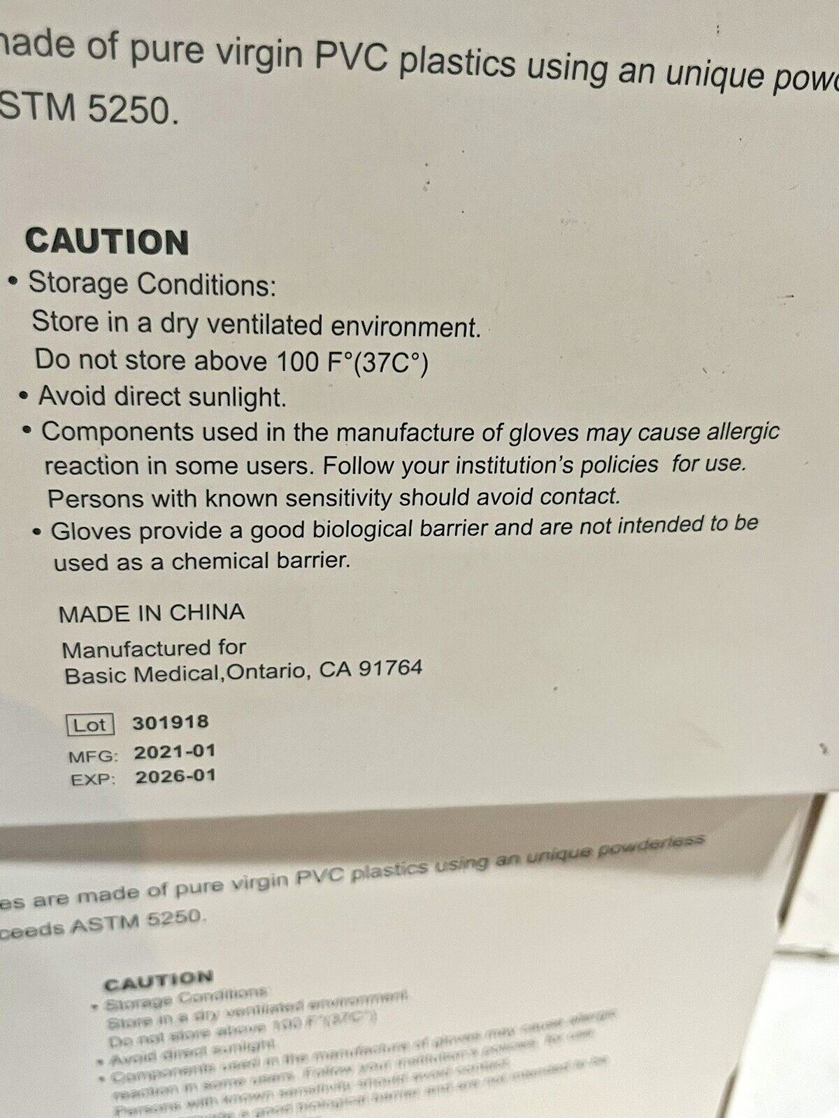 Synmax Disposable Vinyl Gloves, Latex & Powder Free (Box of 100), S-XL