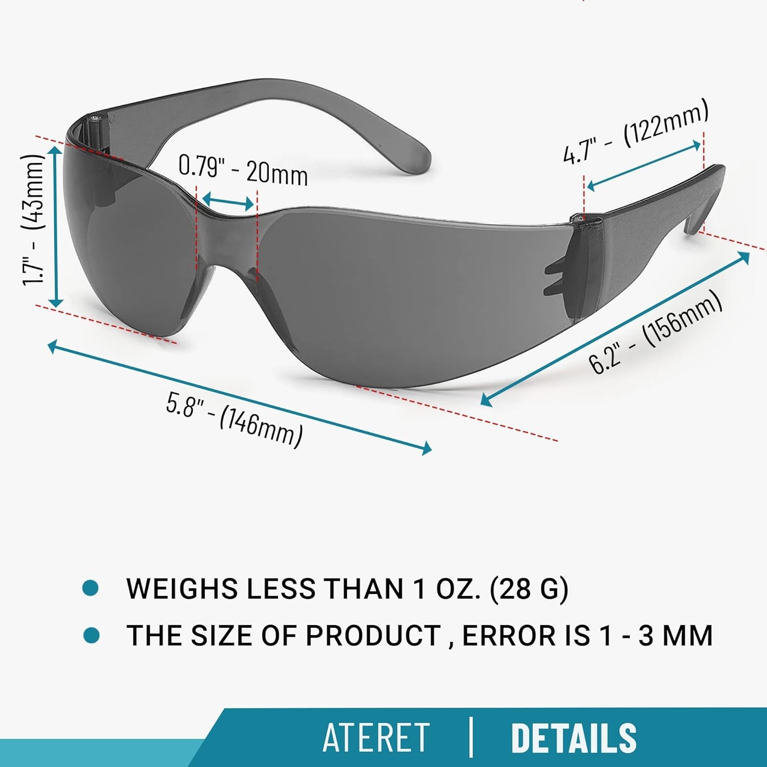 12 PAIR Pack Safety Glasses Protective Grey SMOKE Lens Sunglasses Work Lot Z87