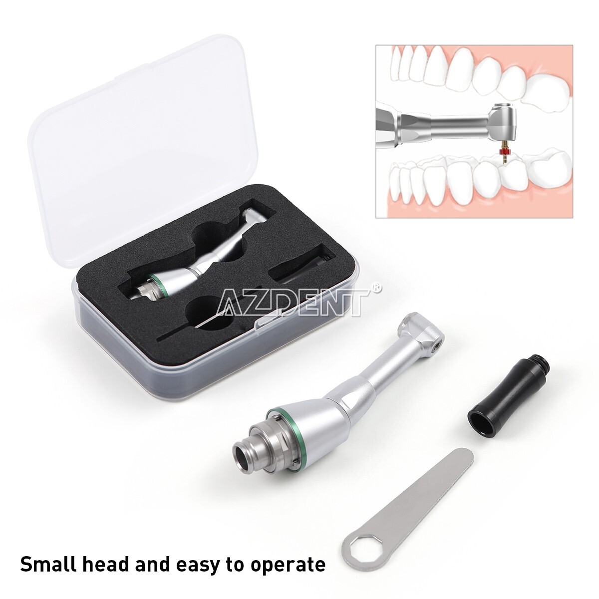 AZDENT Dental Cordless LED Endo Motor 16:1 Reduction Contra Angle Treatment