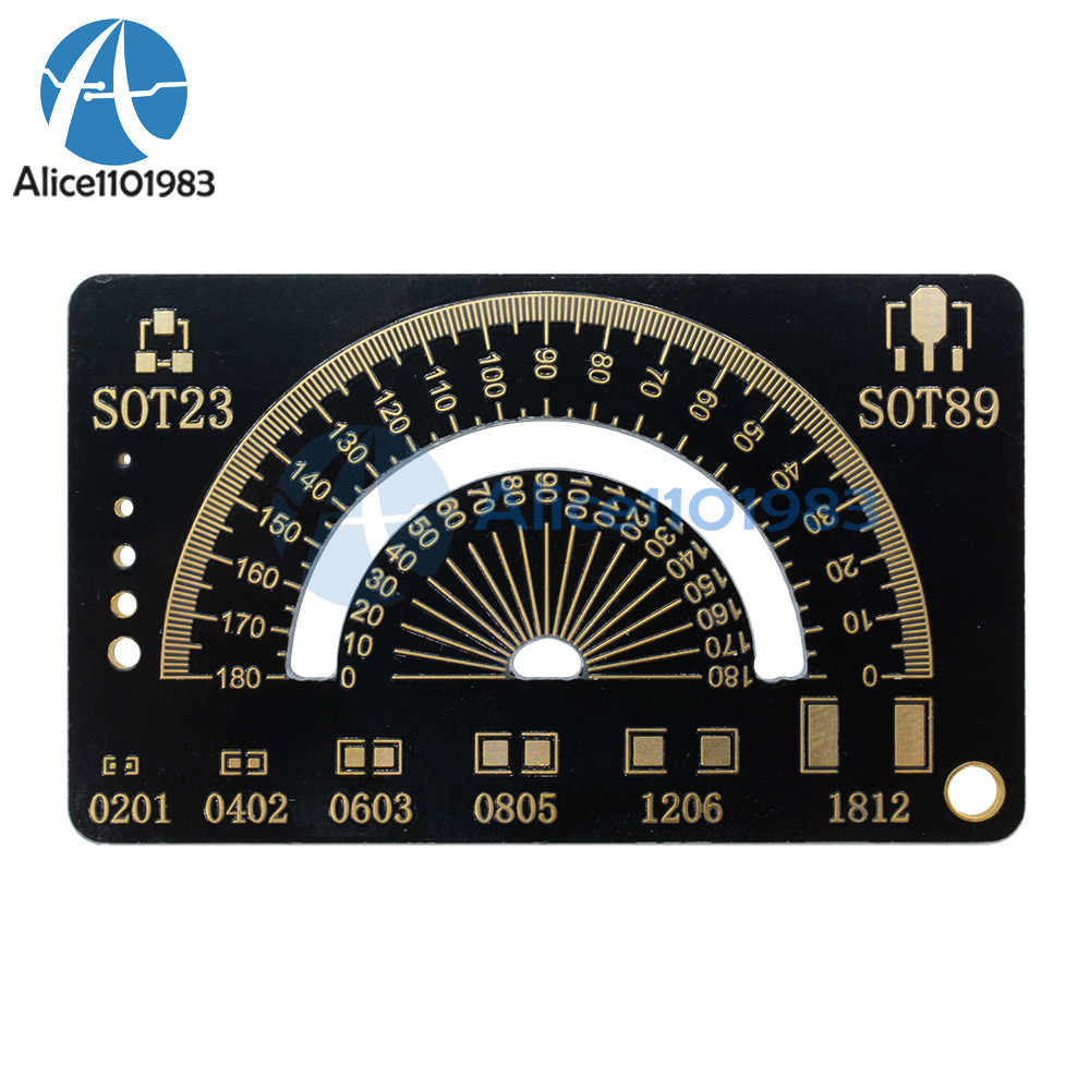 4CM Multifunctional FR4 PCB Ruler Measuring Tool Angle Measure Meter + Keychain