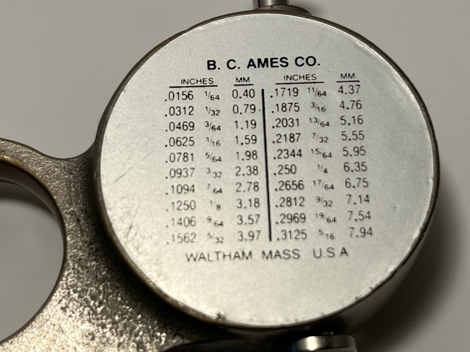 AMES 516P Pocket Thickness Gauge Made in Waltham Mass USA