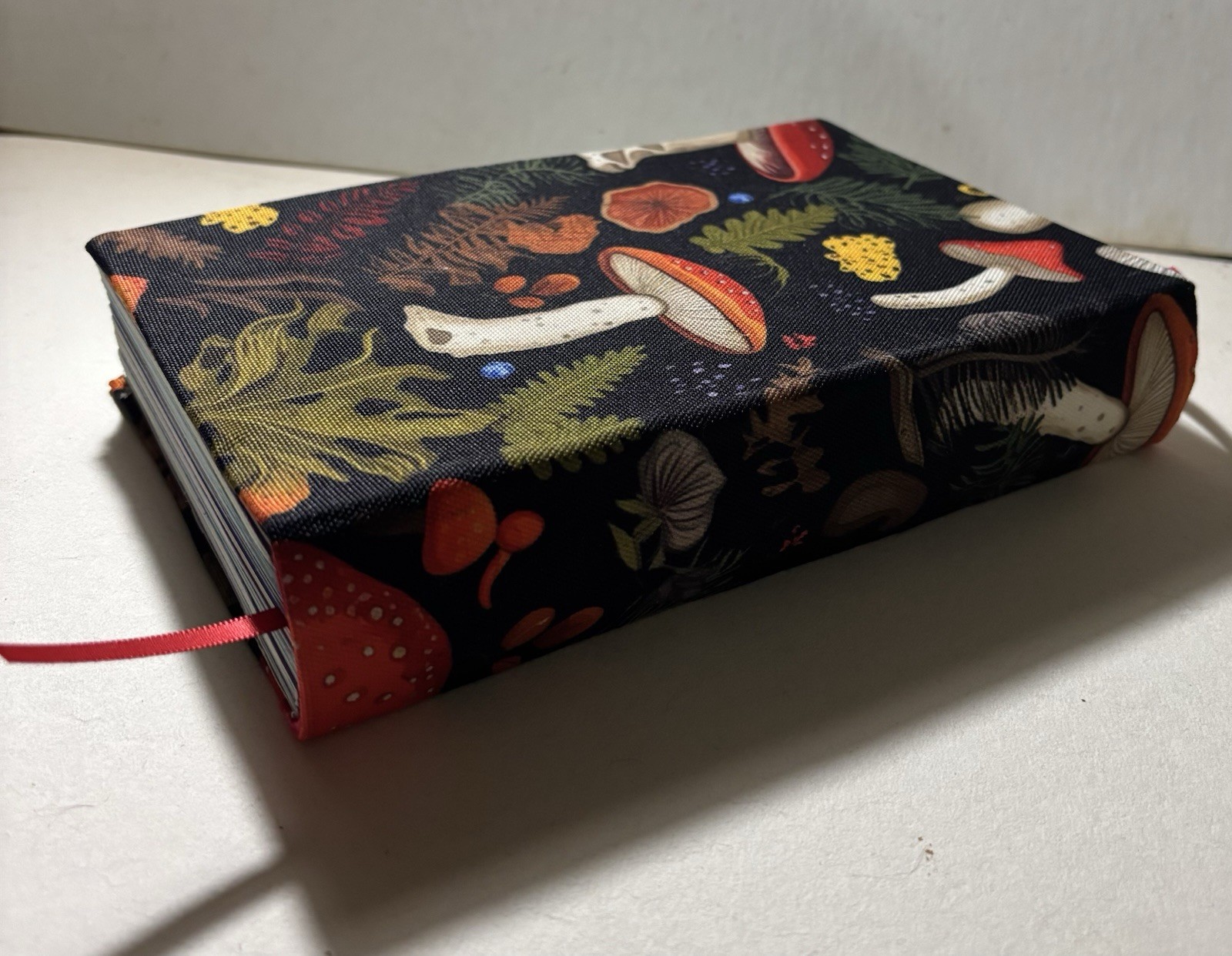 Handmade Mushroom Fabric – Sketchbook Blank Journal Book – 8. 5 in. x 5.8 in.
