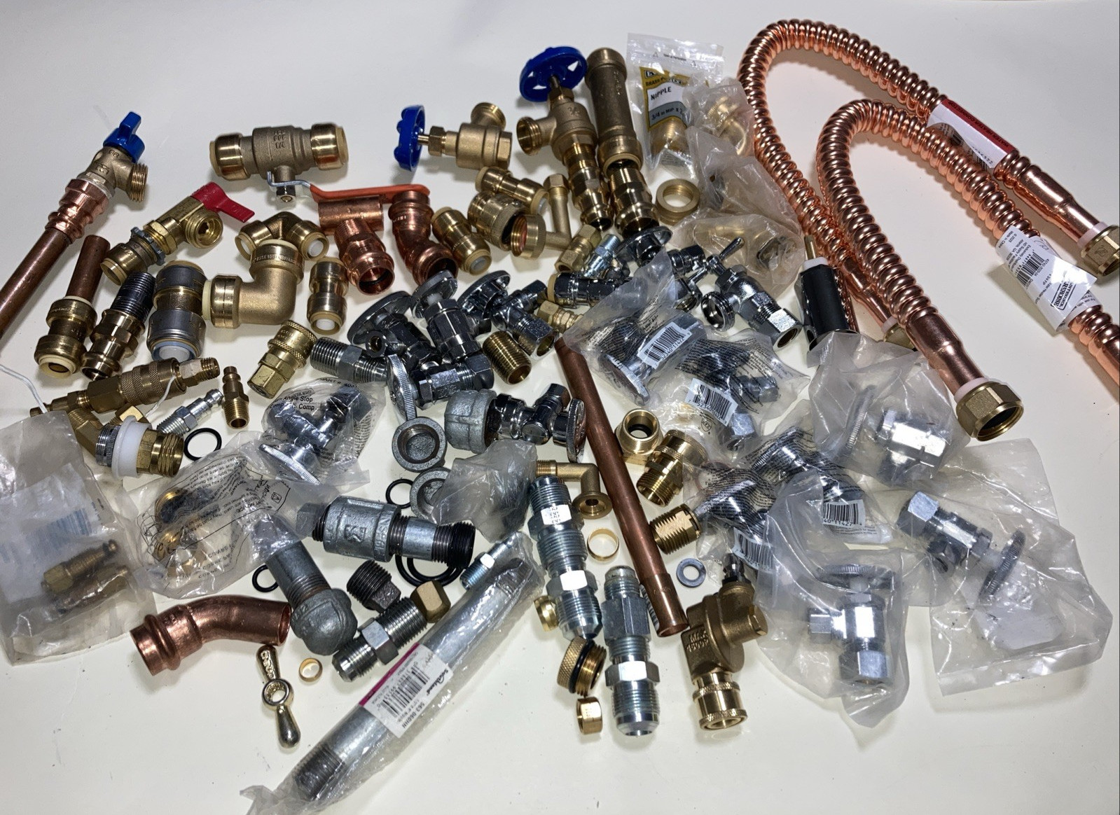 Shark Bite Mixed Fittings, Elbows, Valve, Hose brass, copper, & galvanized steel