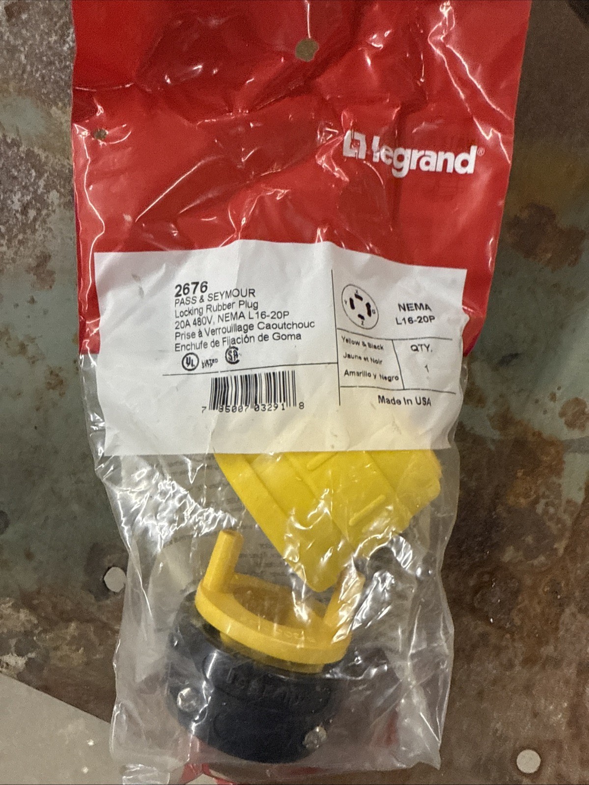 L16-20 Twist Lock Plug – NEMA L16-20P 20A, 480V [PS 2676]