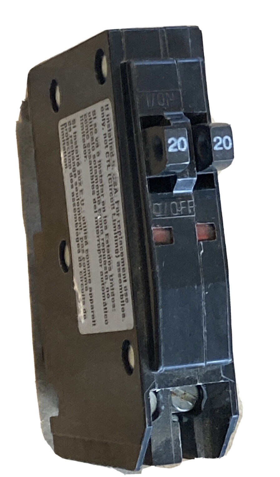 Square D QO2020 20 Amp 1 Pole 120 Volt Side by Side Metal Clip QOT2020 Non-CTL