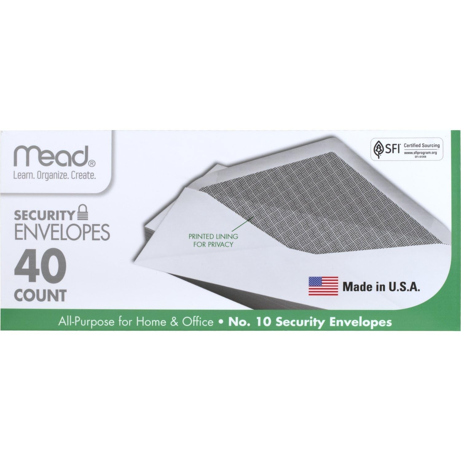 Mead #10 Envelopes, Letter Size, 4-1/8″ x 9-1/2″, Security