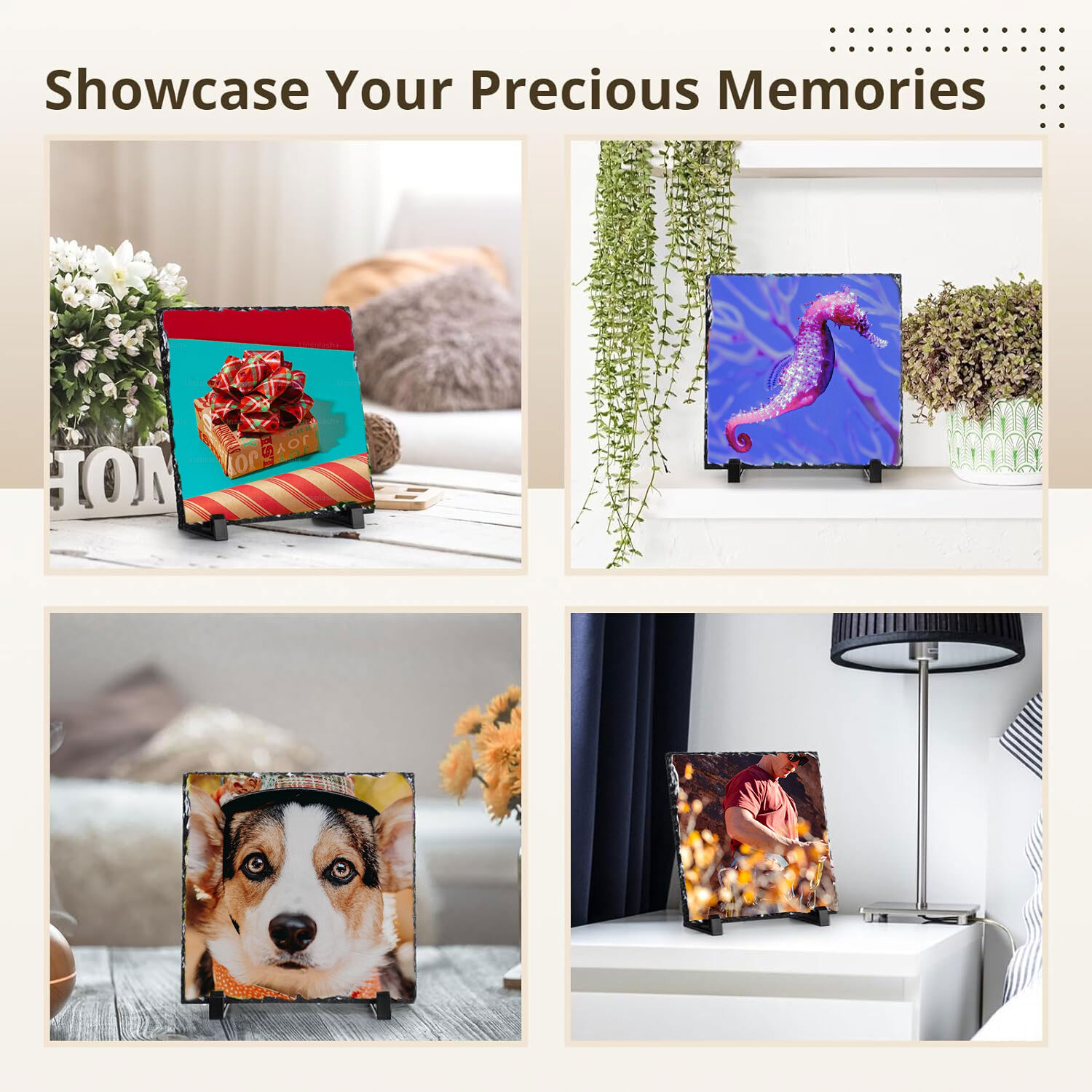 US Stock QOMOLANGMA 20pcs 7.87″ x 7.87″ Square Sublimation Photo Slate