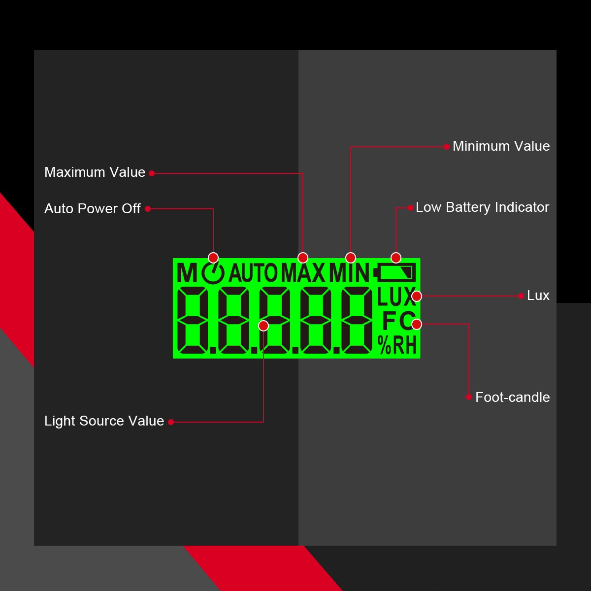HABOTEST HT63 Digital Light Meter Illuminance 100000 LUX High-precision