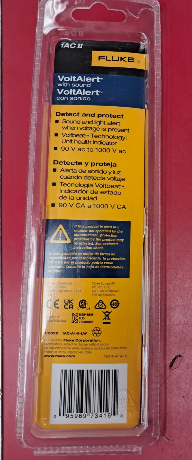 Fluke 1AC-C2 II VoltAlert Non-contact 90~1000V AC Voltage Detector Tester
