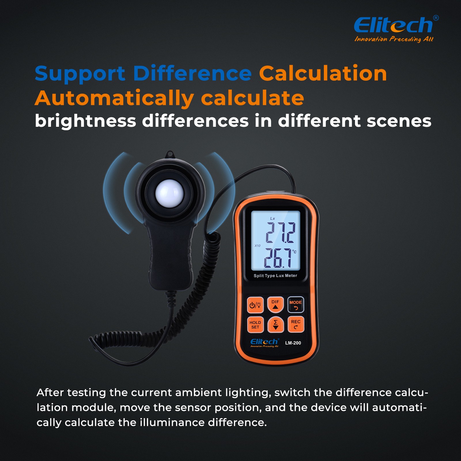 Elitech SMG-1H Refrigeration HVAC Digital Pressure Gauge Single Manifold Gauge