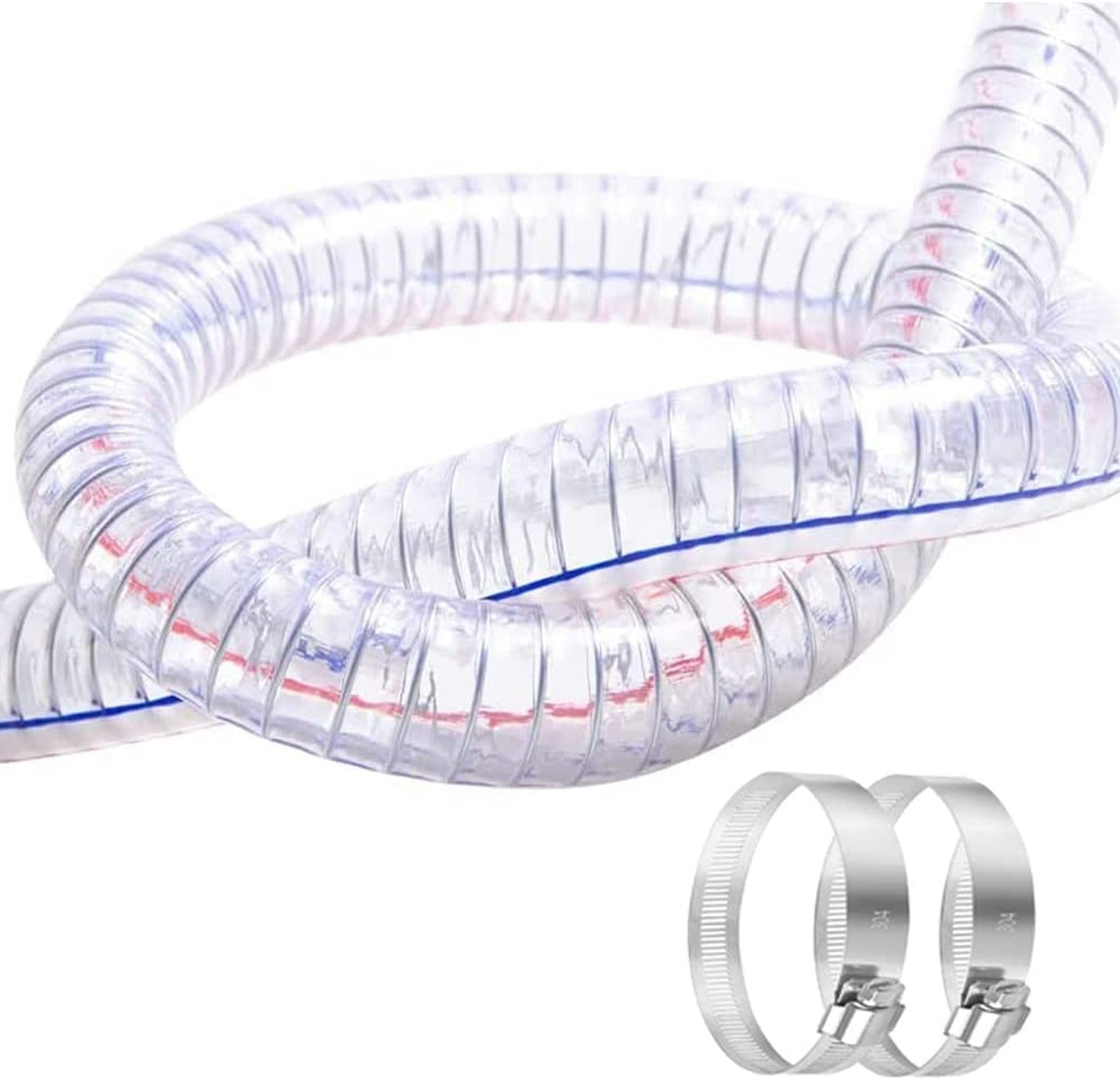 QuQuyi 1-1/2″ ID x 1-3/4″ OD, 3FT length Steel Wire Hose PVC Vacuum Tubing (w…