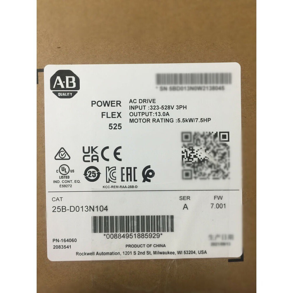 Allen-Bradley PowerFlex 525 AB 25B-D013N104 AC Drive 25BD013N104 US Free Tax