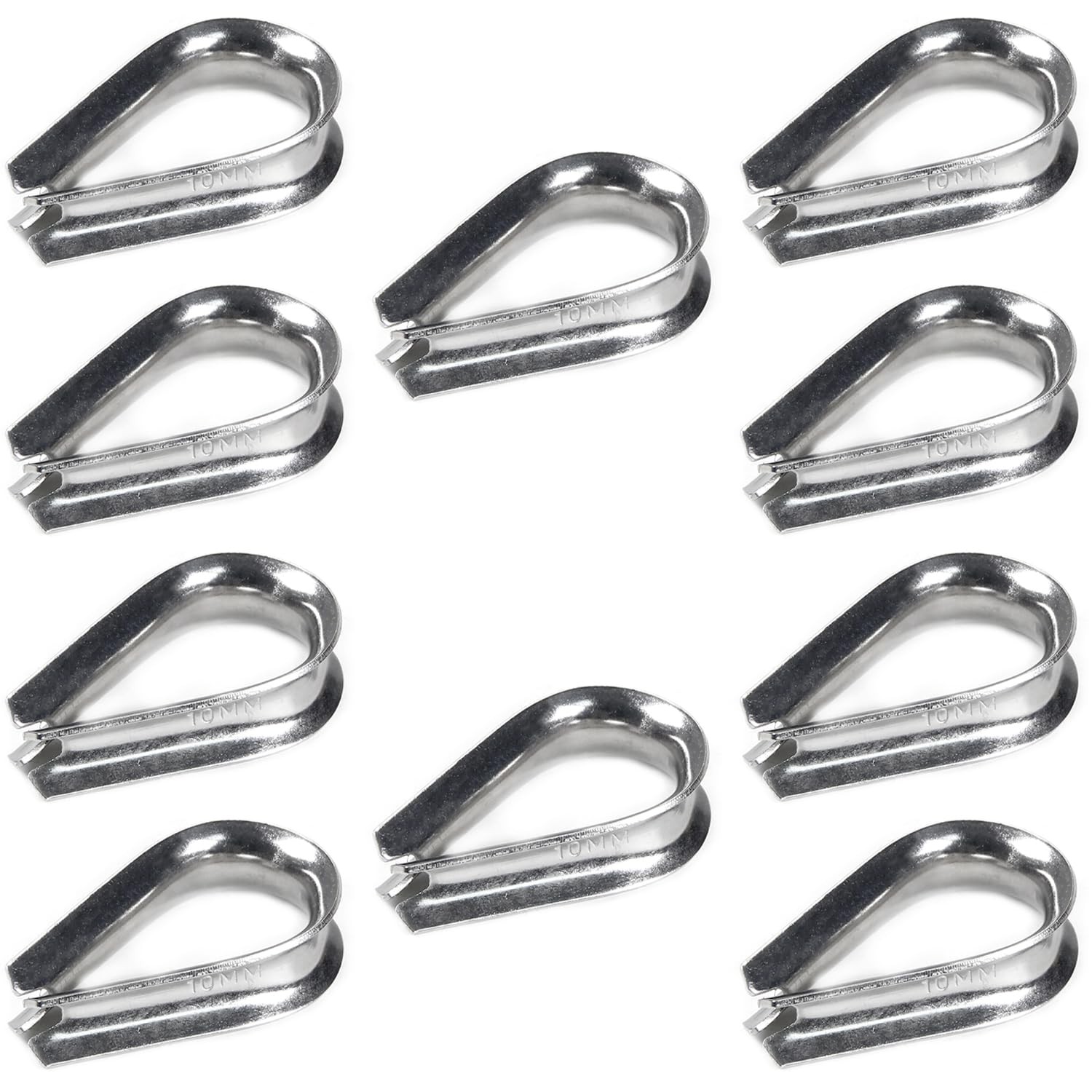 10 Pcs 3/8″ Wire Rope Thimbles M10 Cable Thimbles 304 Stainless Steel Thimble Ri