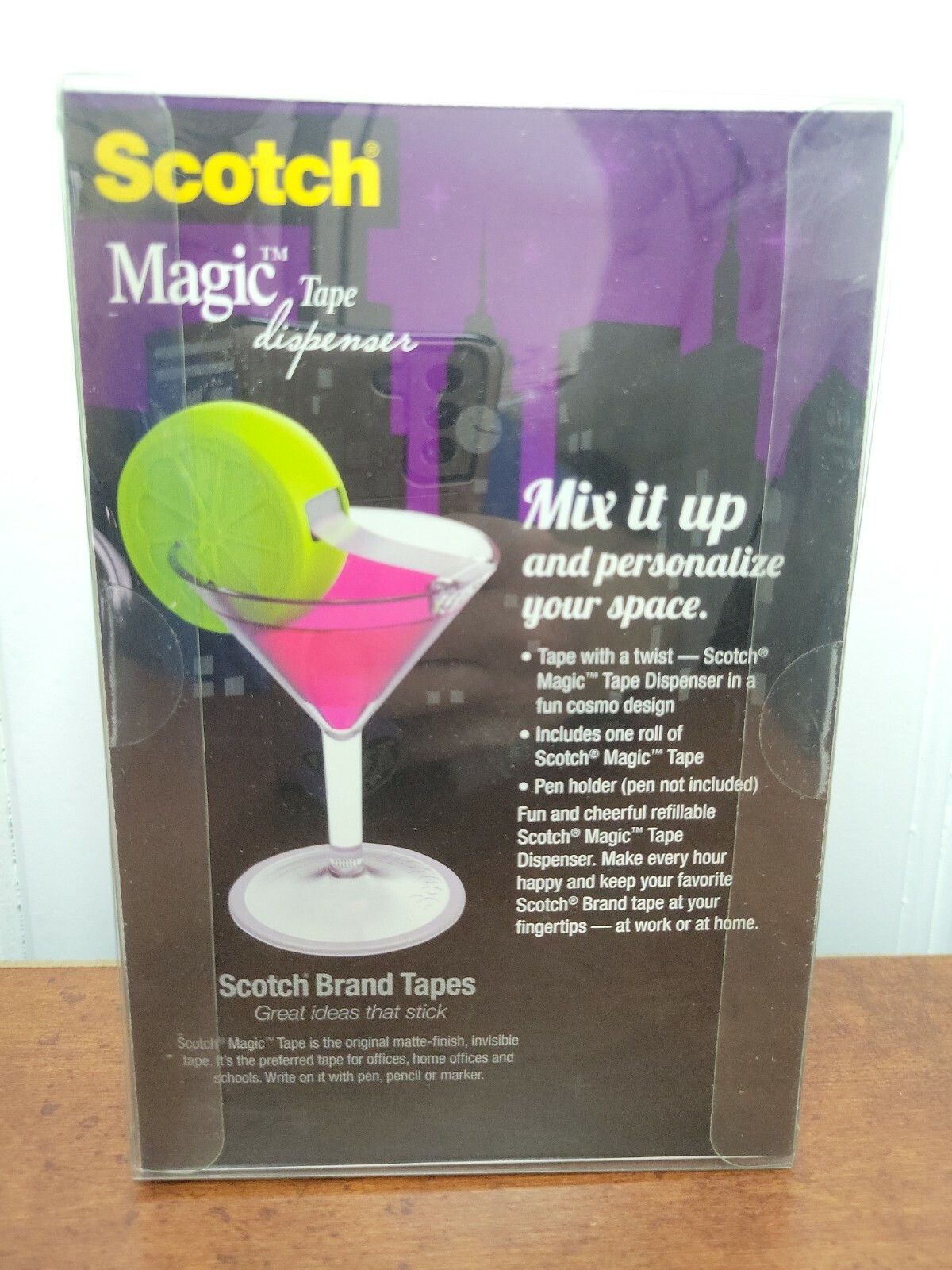 Scotch Magic Tape Dispenser Cocktail Glass, Glass Is A Pen Holder Martini Cosmo