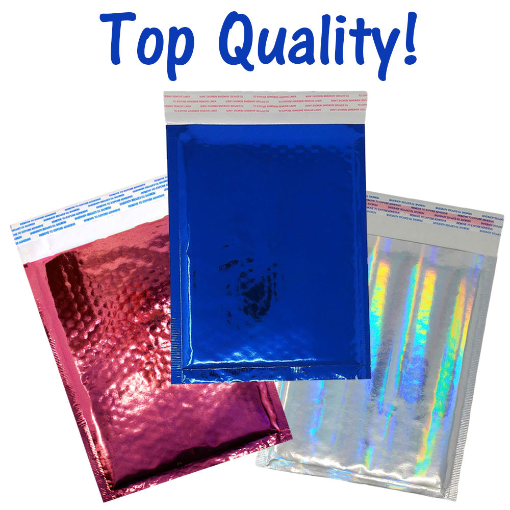 6×10 Cobalt Blue Pink & Hologram Metallic Bubble Mailers Shipping 6×9 Envelopes