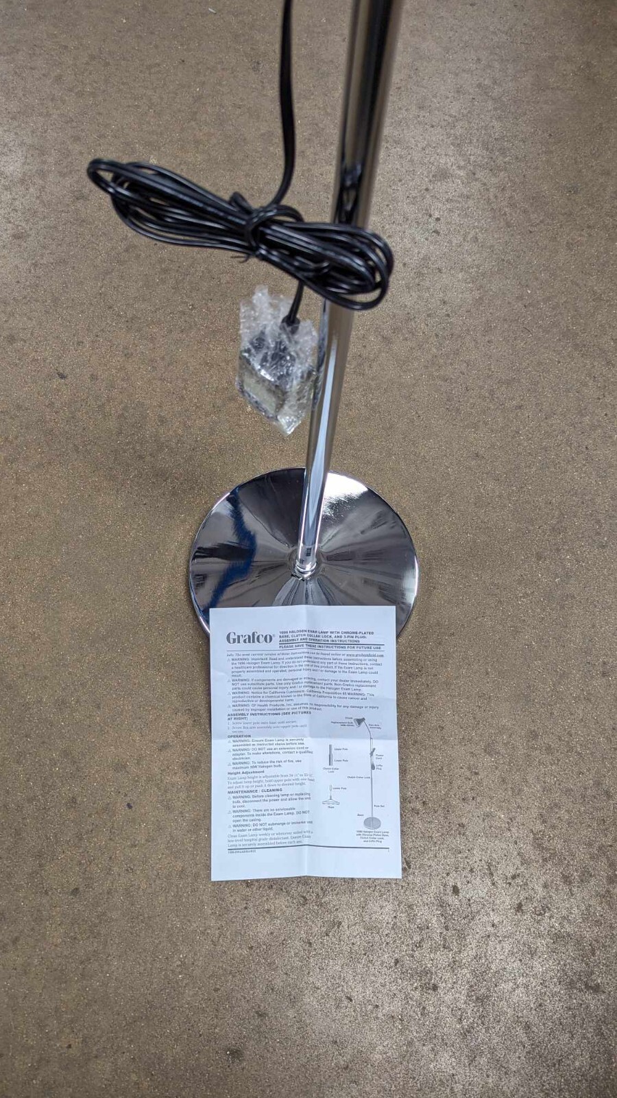 GRAFCO Gooseneck Exam Lamp Chrome With weighted Base 1696 NEW