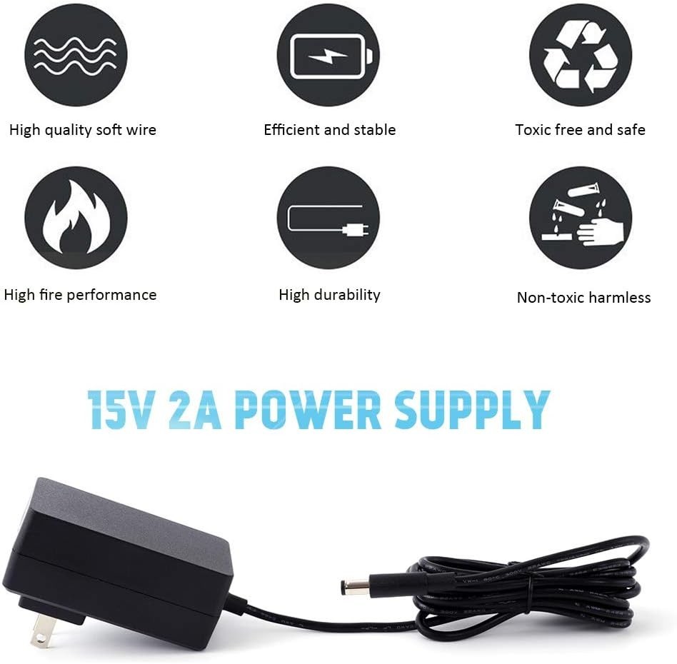 15V 2A Power Supply Adapter 30W Short Circuit Protection for Speakers