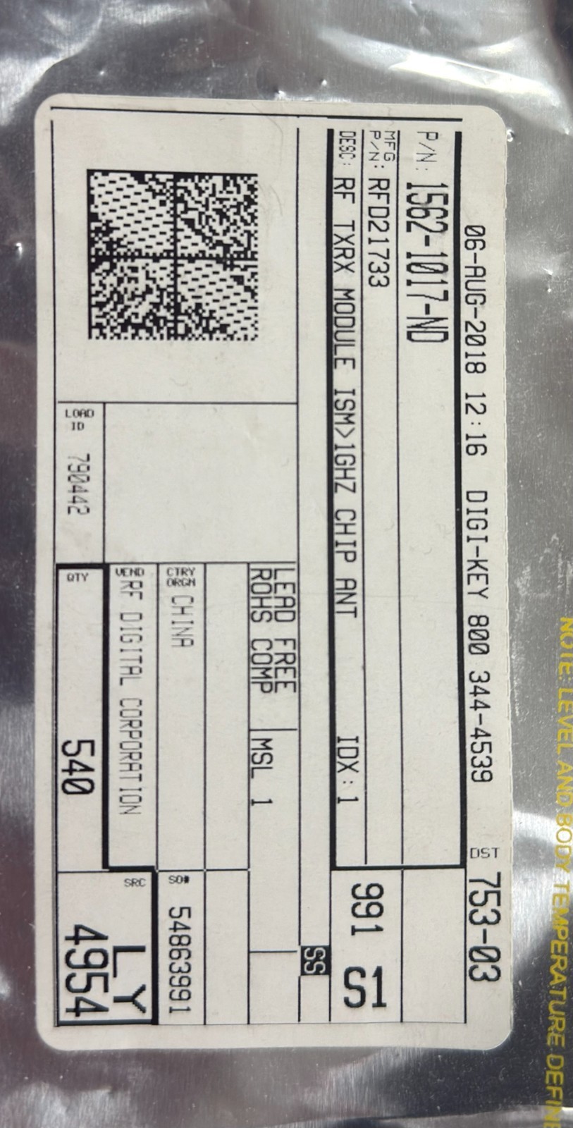 242 pieces RF DIGITAL RFD21733 CHIP ANTENNA BOARD IC – USA SELLER FAST SHIPPING