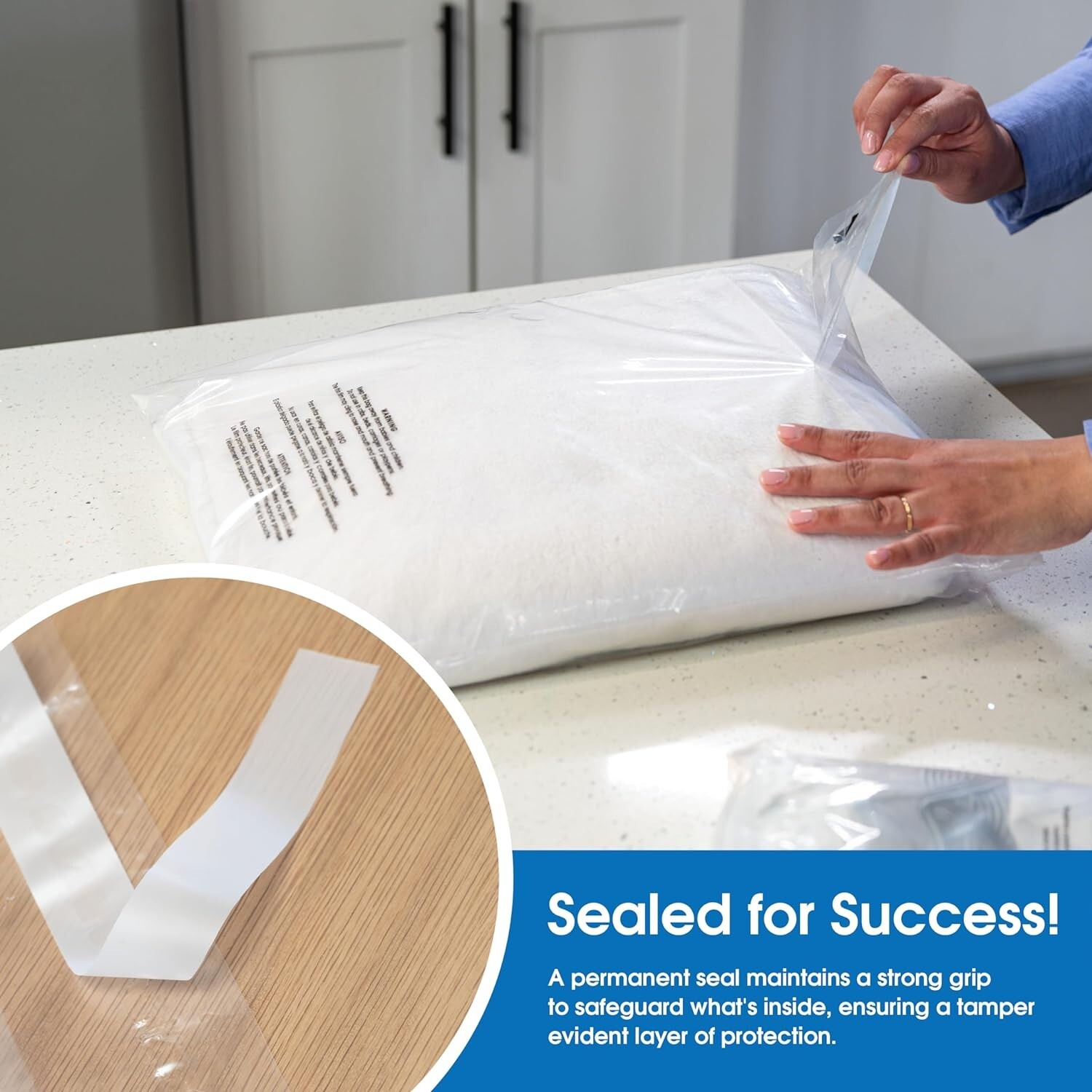 Poly Bags Resealable Suffocation Warning Clear Merchandise 1.5 mil Opp Cell Bag