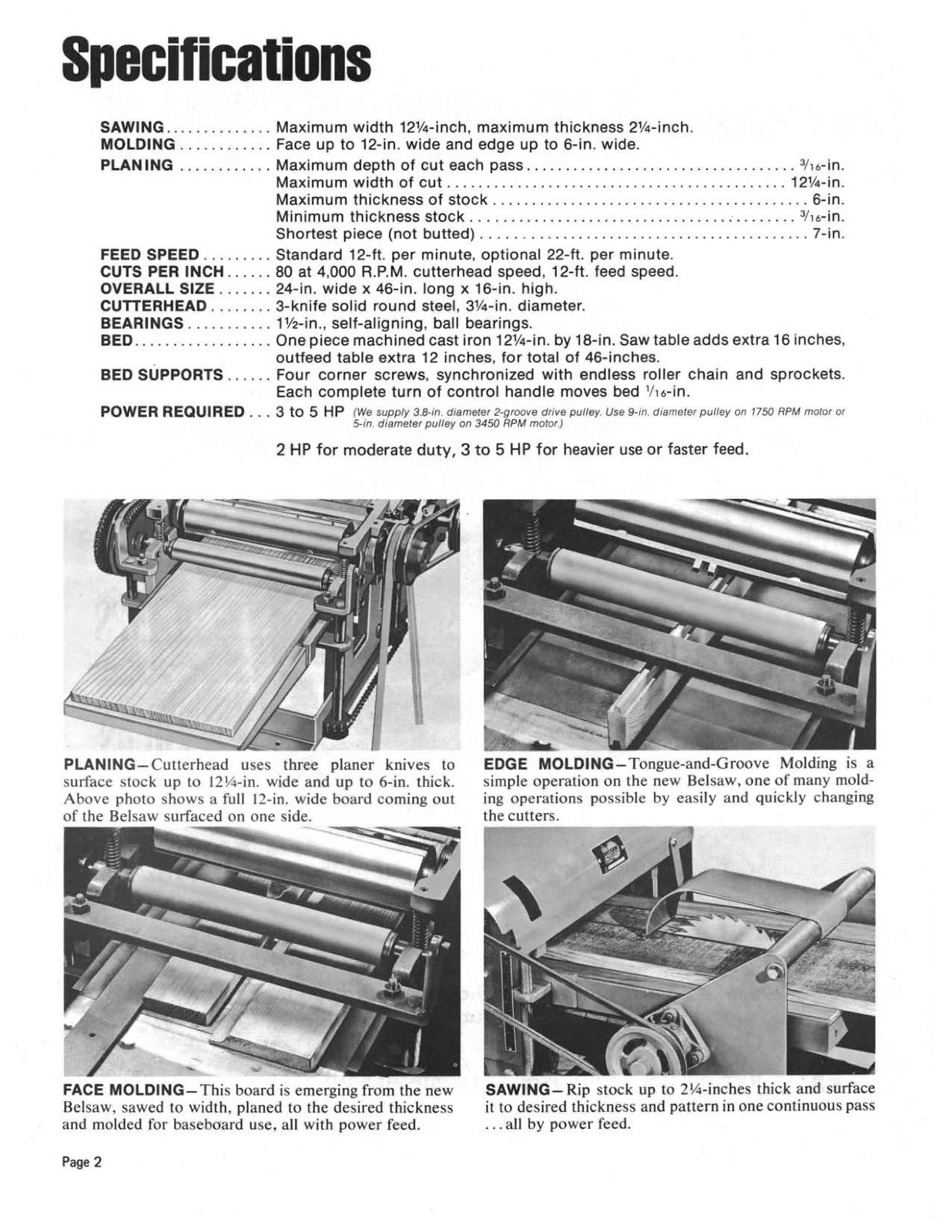 Foley Belsaw 12″ Model 910 / 912 / 9123 /9103 Planer/Molder Op & Part Manual*815