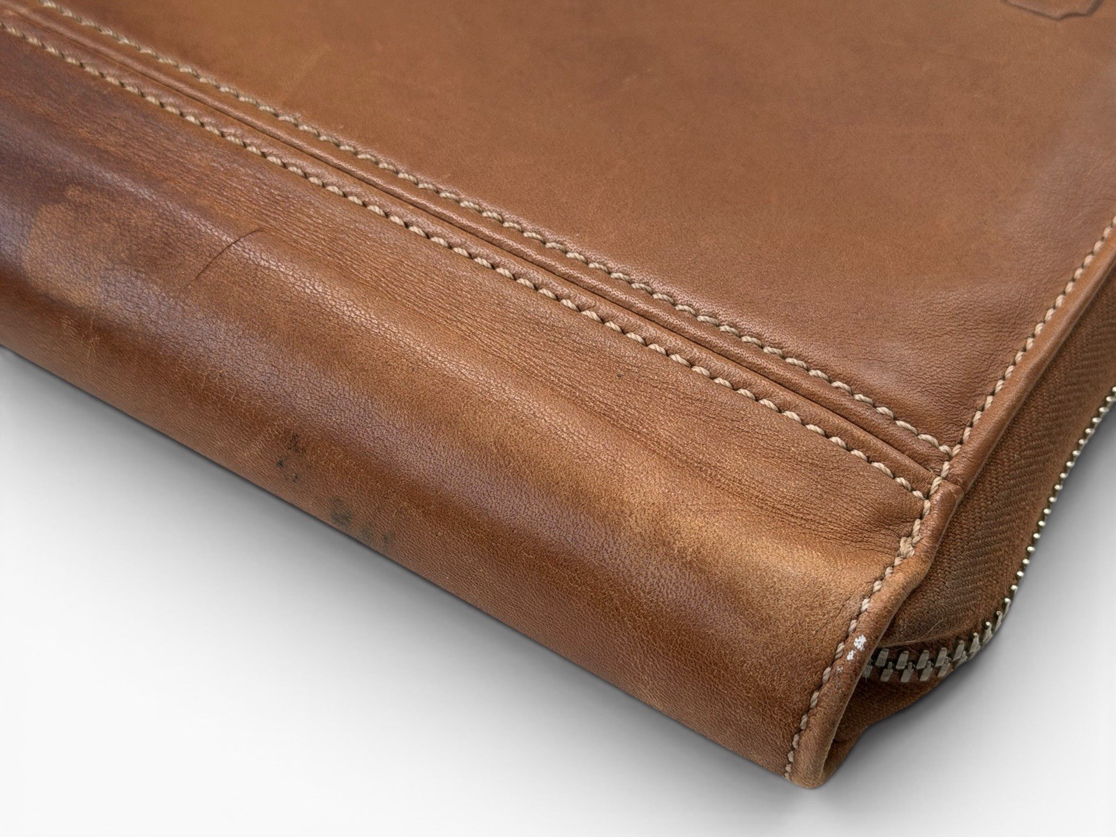 Vintage Coach Leather Bi-fold Zipped Business Portfolio Organizer 11x13in