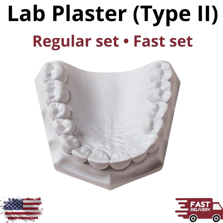 Pemaco Lab Plaster Type II 25lb White Dental Gypsum Fast Regular Set Model Cast