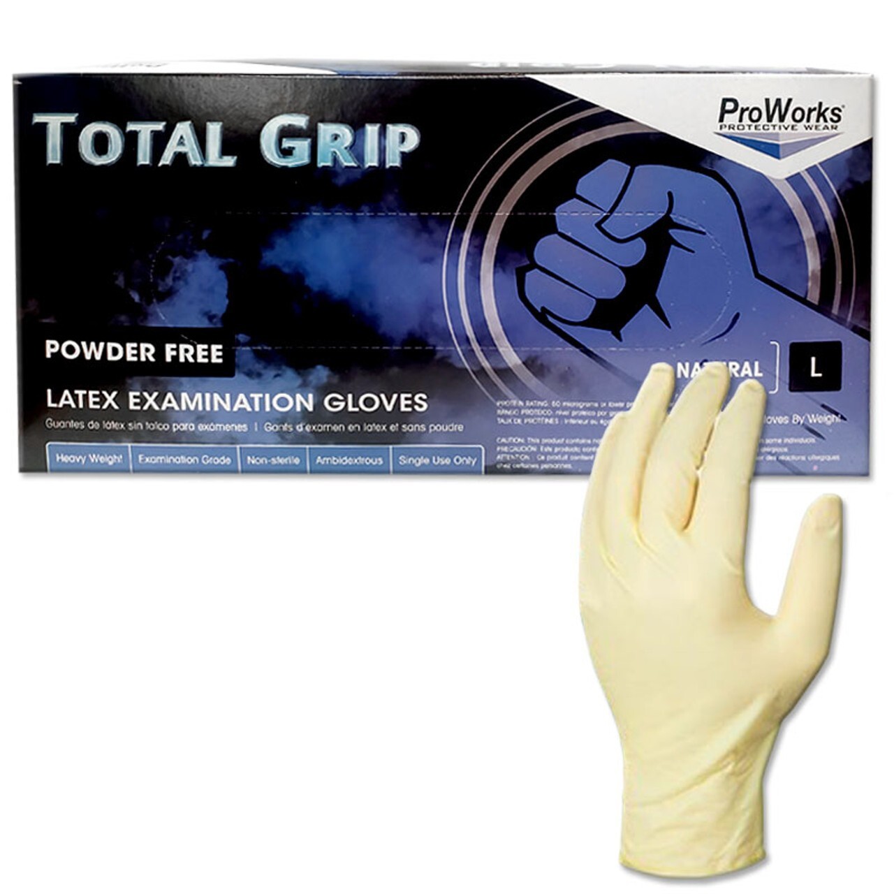 Adenna Total Grip – Latex Powder Free 8 mil LARGE Gloves – 1 Box of 100