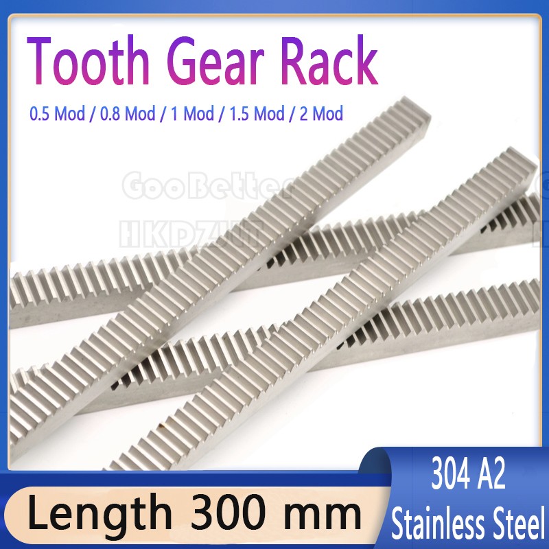 304 Stainless Steel Spur Gear Racks Tooth Gear Rack Length 300 mm 0.5 – 2 Module