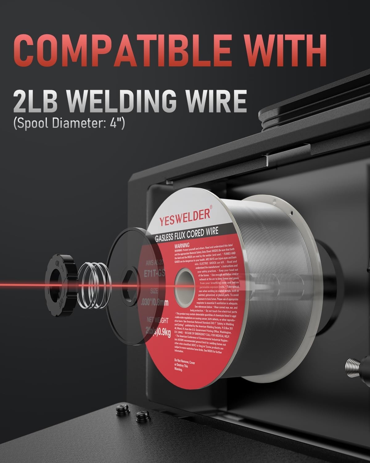 110V MIG Welder, 135A Flux-Core MIG & Stick Welding Machine