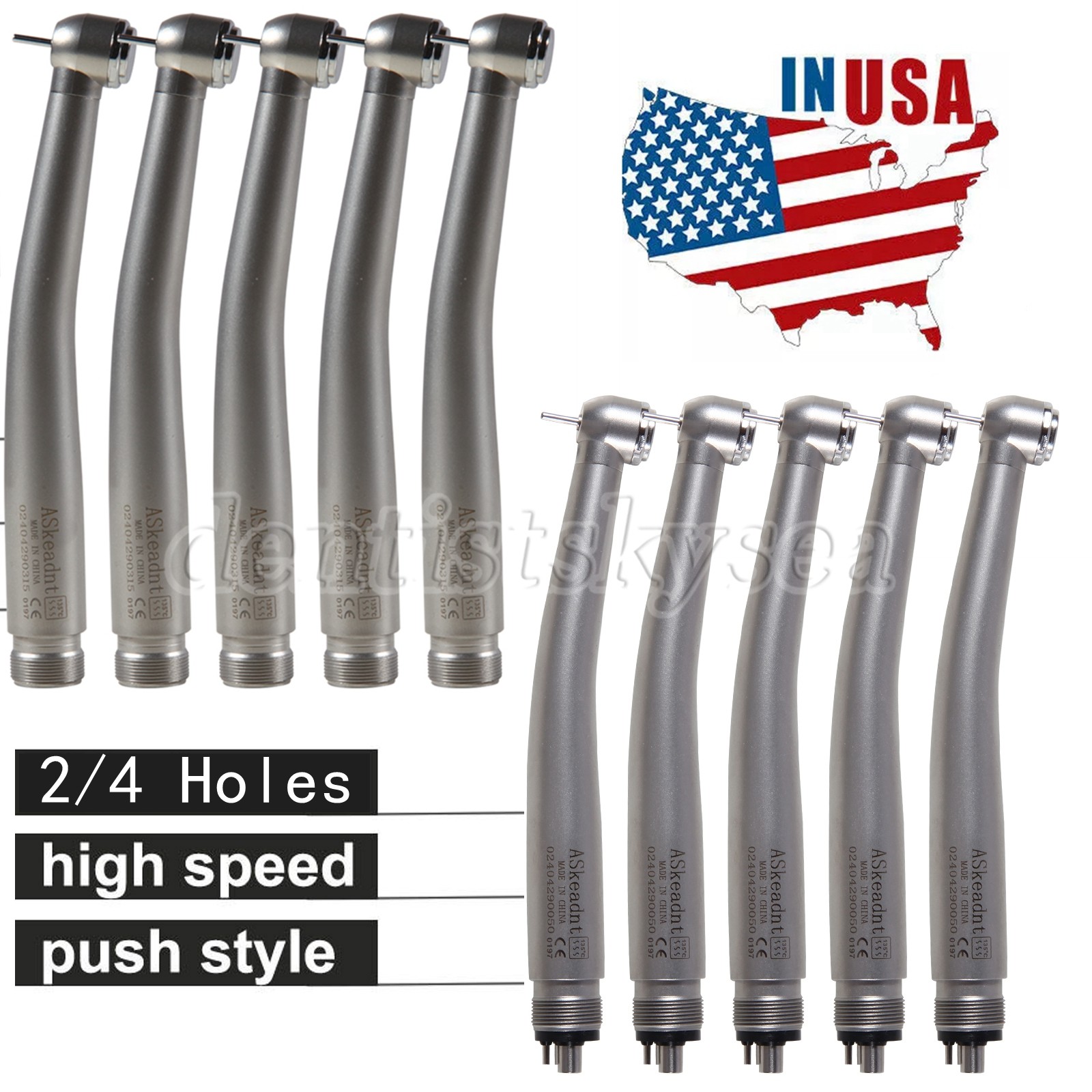 5Pcs Dental Fissure Tungsten Steel Carbide Burs High Speed Handpiece FG 558