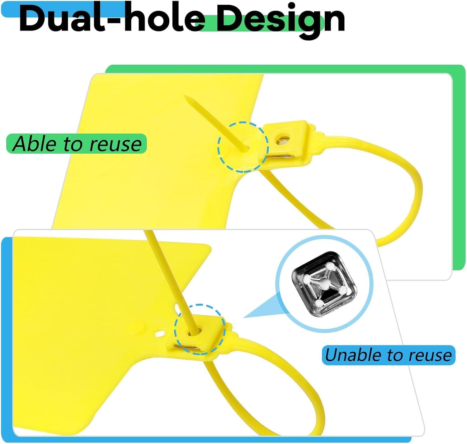 100 PCS Waterproof Plastic Tags Large Plastic Shipping Tags with Wire Cable