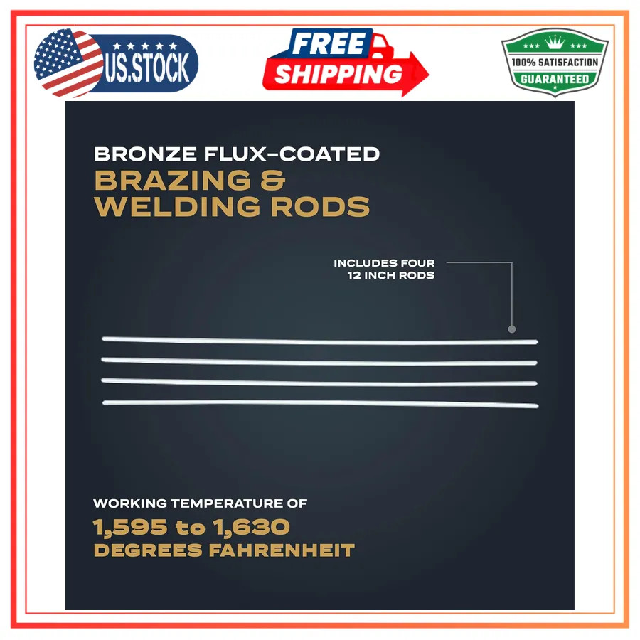 Bernzomatic Bronze Flux-Coated Brazing Welding Rods 12 inch 4 Pack for Metal…