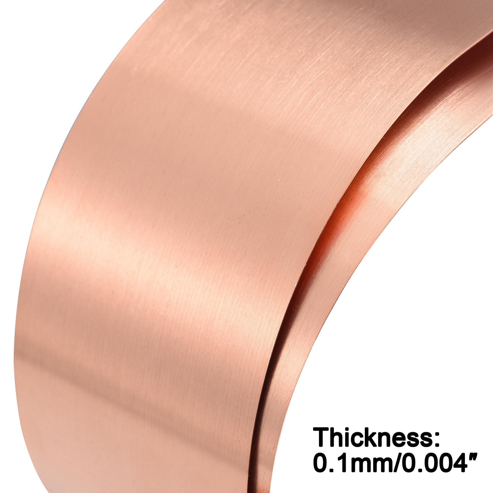 Copper Sheet Roll Metal Foil Plate 39.4“ x 2” x 0.004“