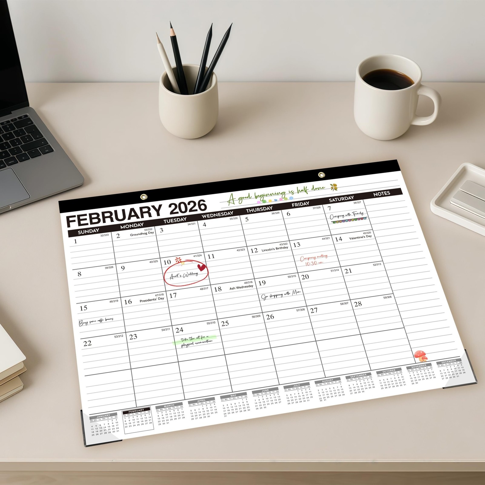 Desk Calendar 2026-2027 – 21 Months Wall Calendar, Until June 2027, 17″ x 12″…